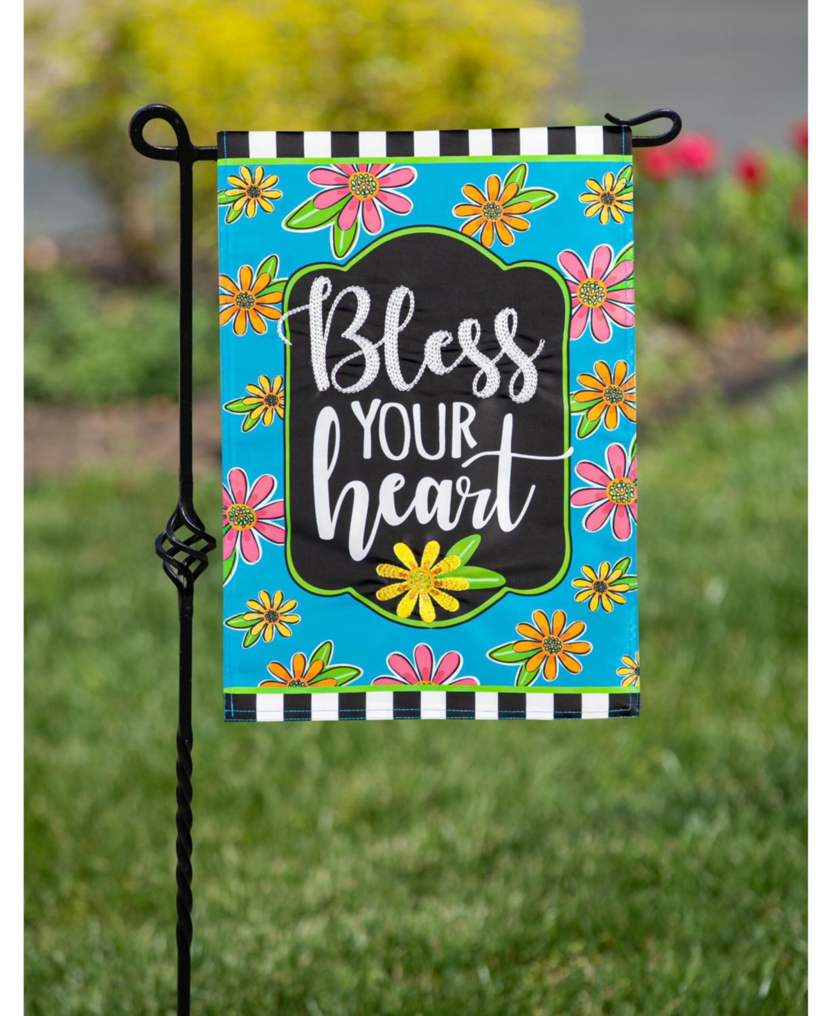 Evergreen Floral Blessings Garden Applique Flag Indoor Outdoor Decor