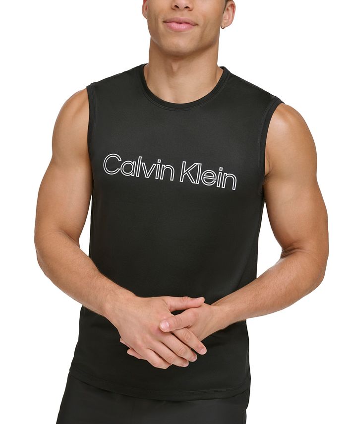 Calvin Klein Men's Sleeveless Rash Guard Performance Logo Tank Macy's