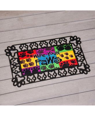 Indoor Outdoor Doormat Bundle Set of 4 - Frame and 3 Welcome Paw Print Pet Inserts