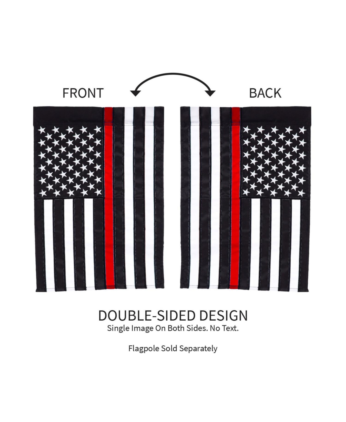 Evergreen Flag Thin Red Line House Applique Flag