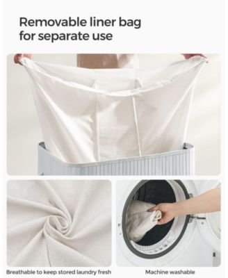 3-Section Laundry Hamper with Lid