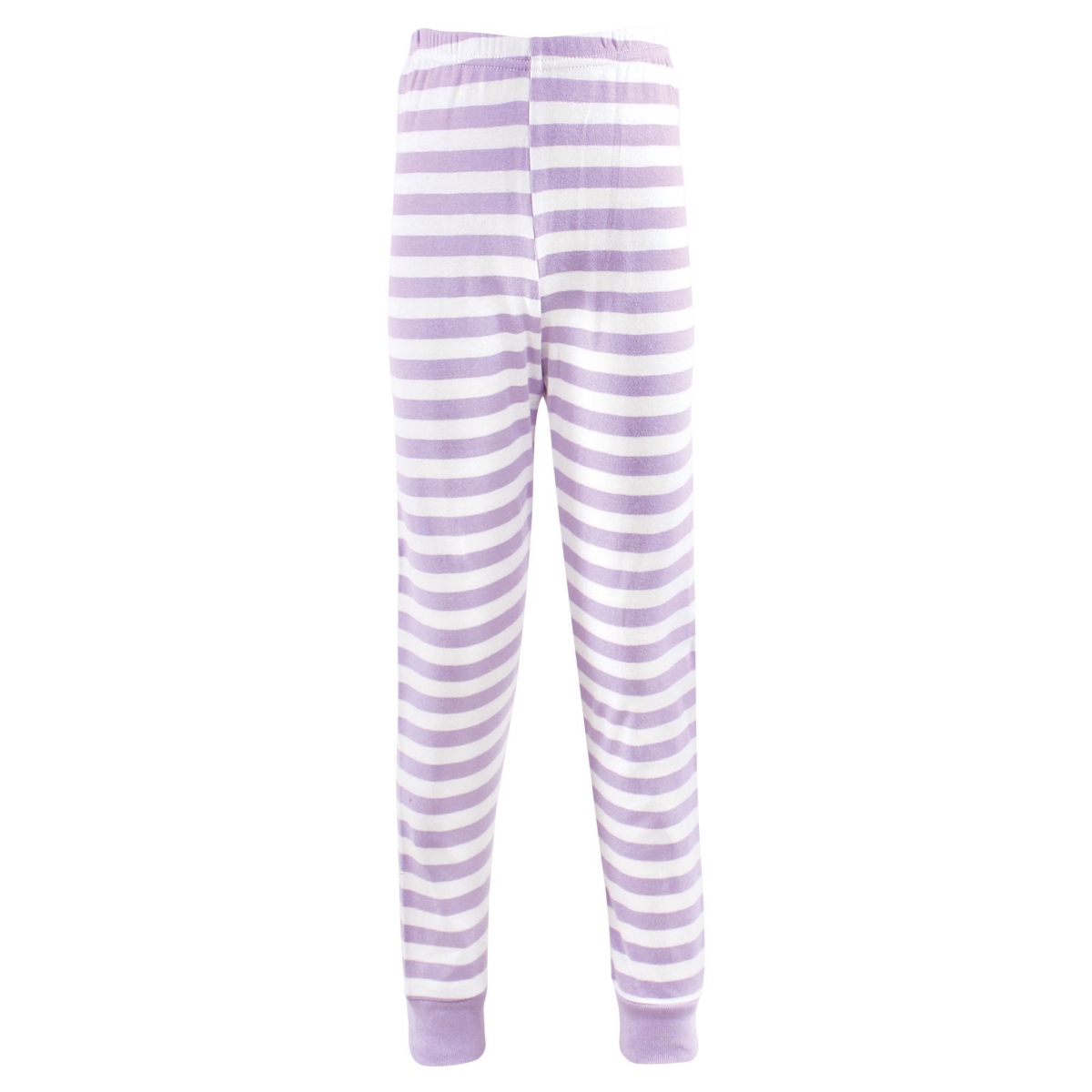 Hudson Baby Big Girls Cotton Pajama Set, Lilac Stripe