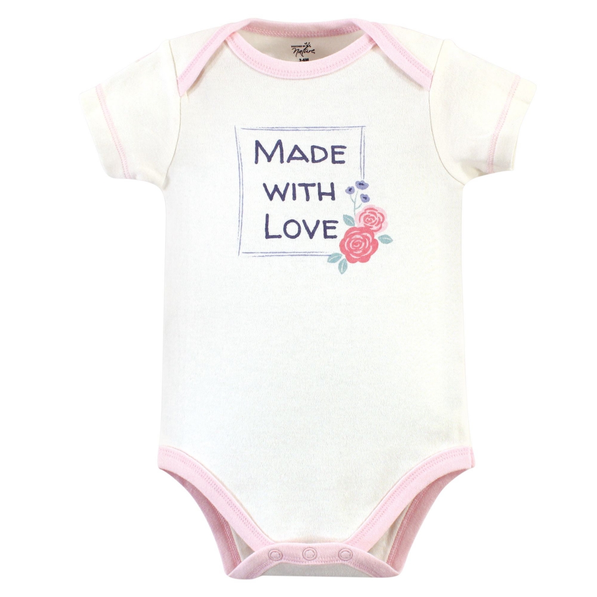 Touched by Nature Baby Girls Baby Organic Cotton Bodysuits 5pk,- Pink rose