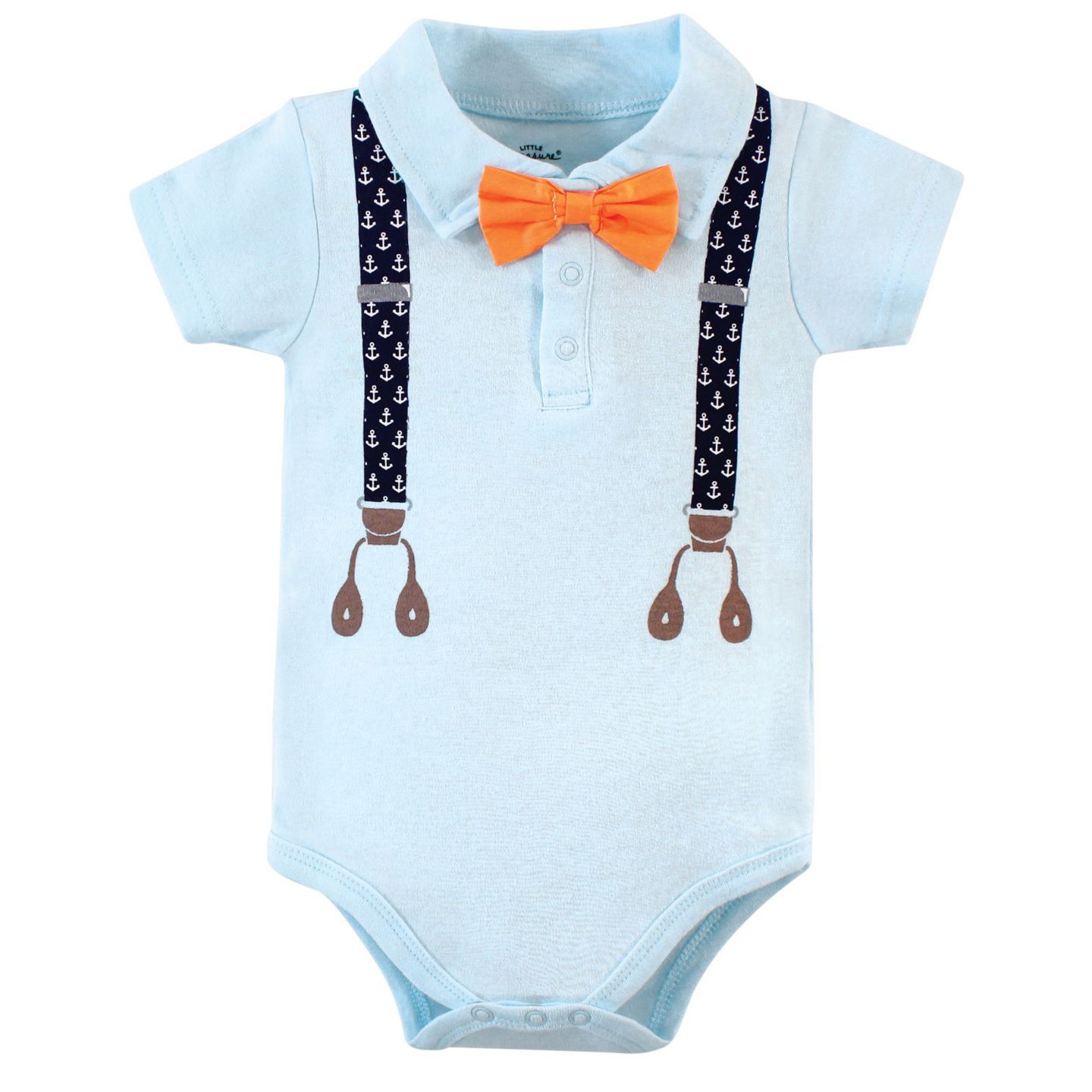 Детские хлопковые боди-футболки Little Treasure Everyday, цвет: Anchor Suspenders — фото 3