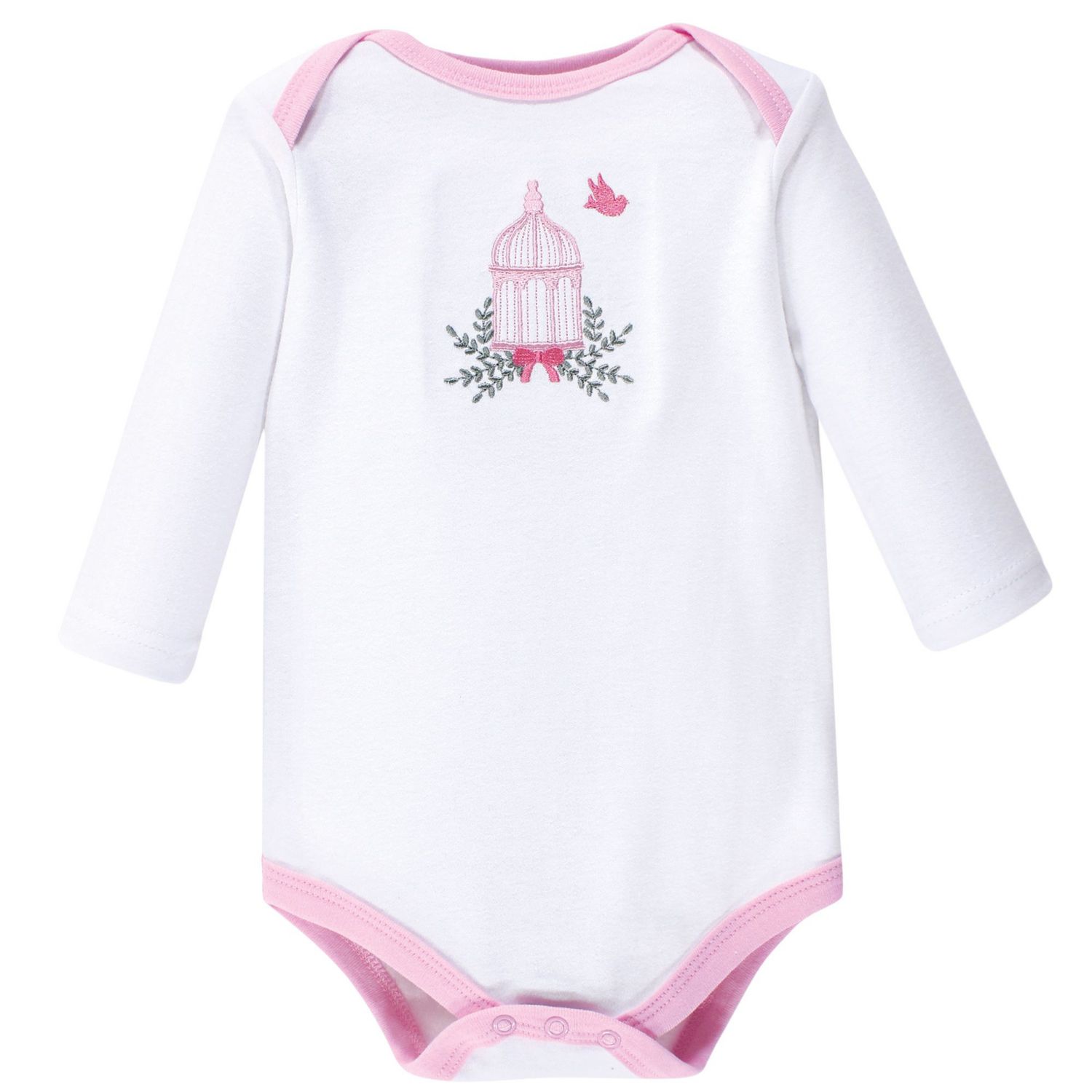 Baby Girls Hudson Soft Cotton Long-Sleeve Onesies (Five Count