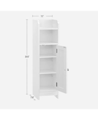 Corner Bathroom Floor Cabinet with Doors and Shelves for Compact Storage