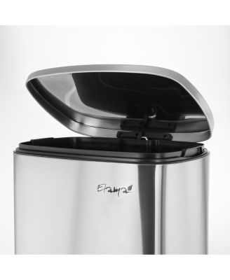 50 Liter/13 Gallon Rectangular Stainless Steel Step Trash Bin with Slow Close Mechanism