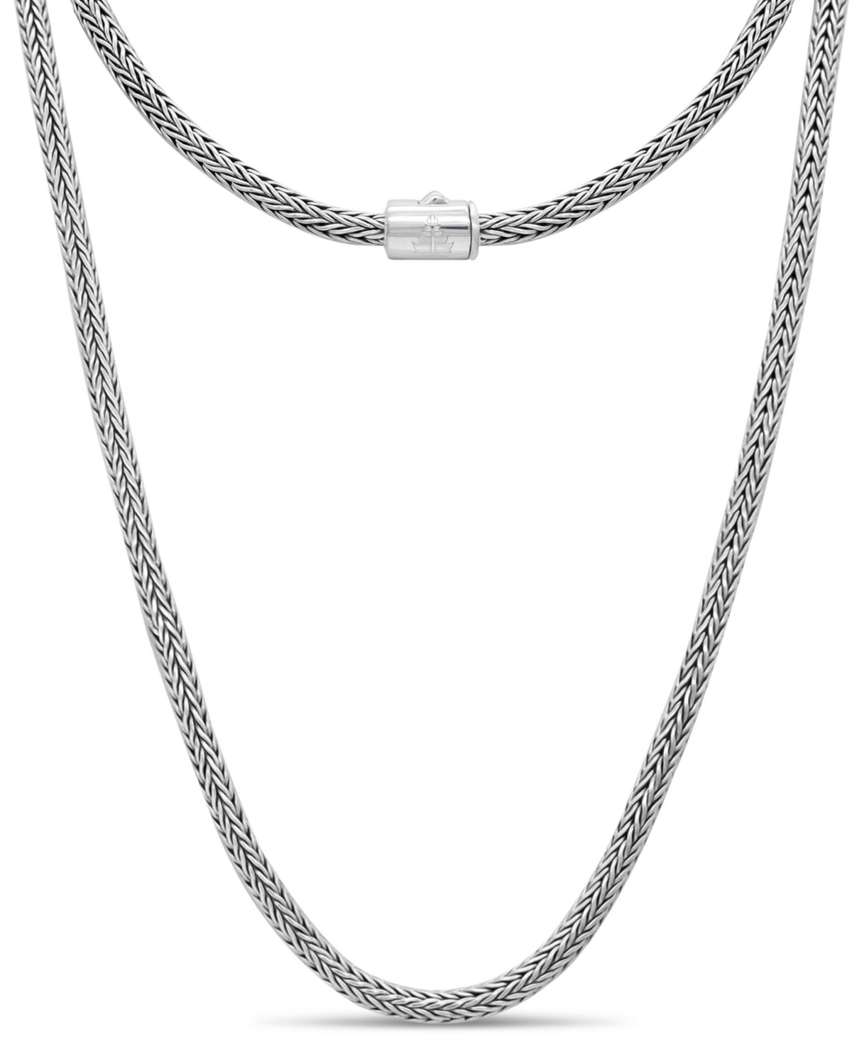 Foxtail Round 4mm Chain Necklace in Sterling Silver - Silver