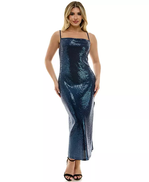 women's spaghetti gown long slim maxi dress
