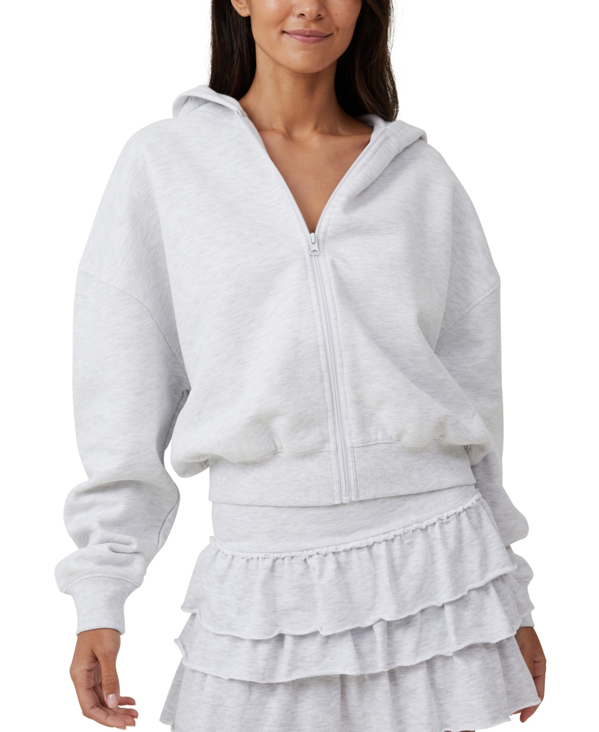 Women's Zip Up Lounge Hoodie Sweatshirt - Grey