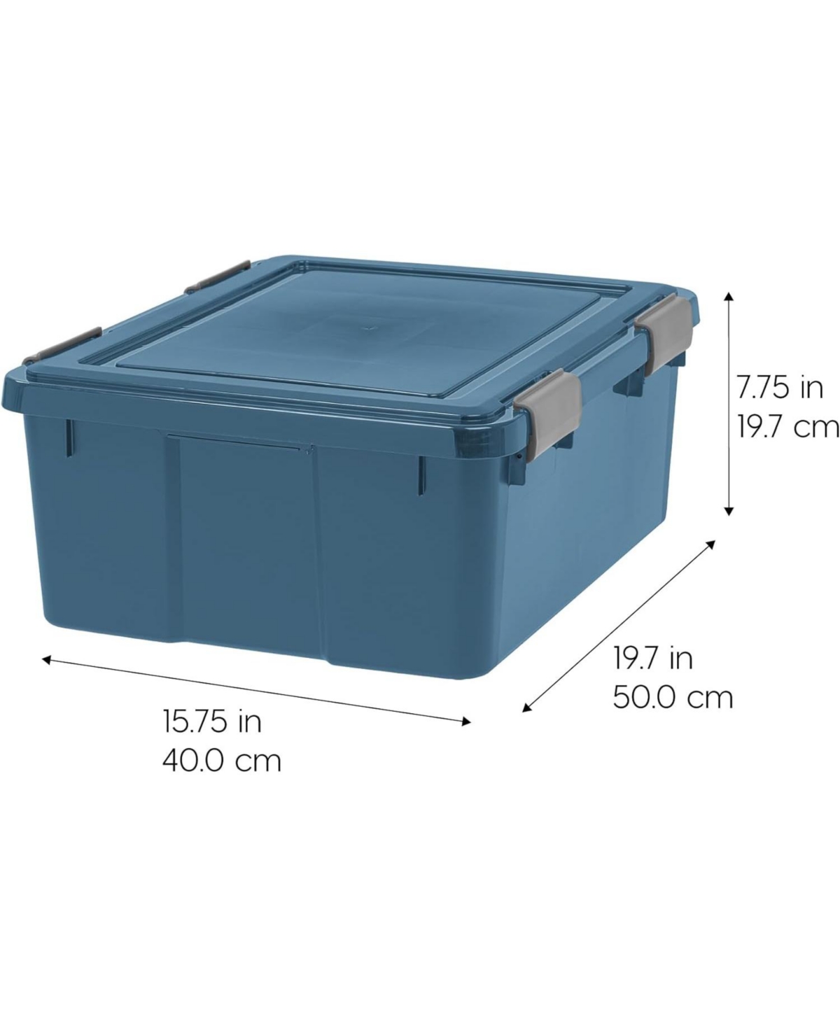 Iris 4 Pack 30.6qt Weatherpro Airtight Plastic Storage Bin with Lid and Seal and Secure Latching Buckles, Navy