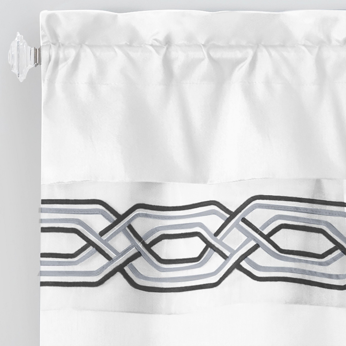 Kate Aurora Pacifico Rod Pocket Embroidered Window Valance Curtain