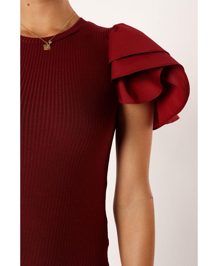 KAYCEY SLEEVELESS RUFFLE MINI DRESS - PETAL