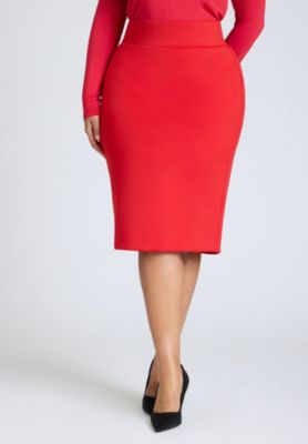Women's Plus Size Neoprene Pencil Skirt