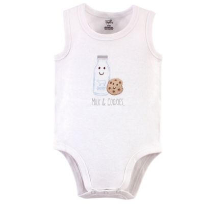 Baby Boys Five-Piece Natural Cotton Sleeveless Onesies