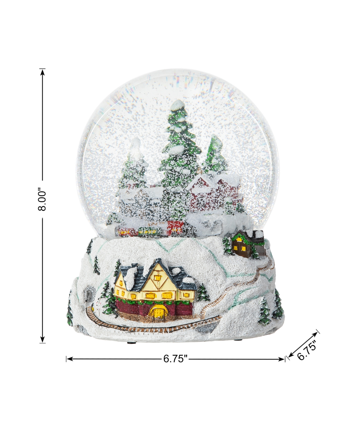Glitzhome 150mm Christmas Oversized Resin Lighted Musical Snowflakes Village Waterglobe In Multi