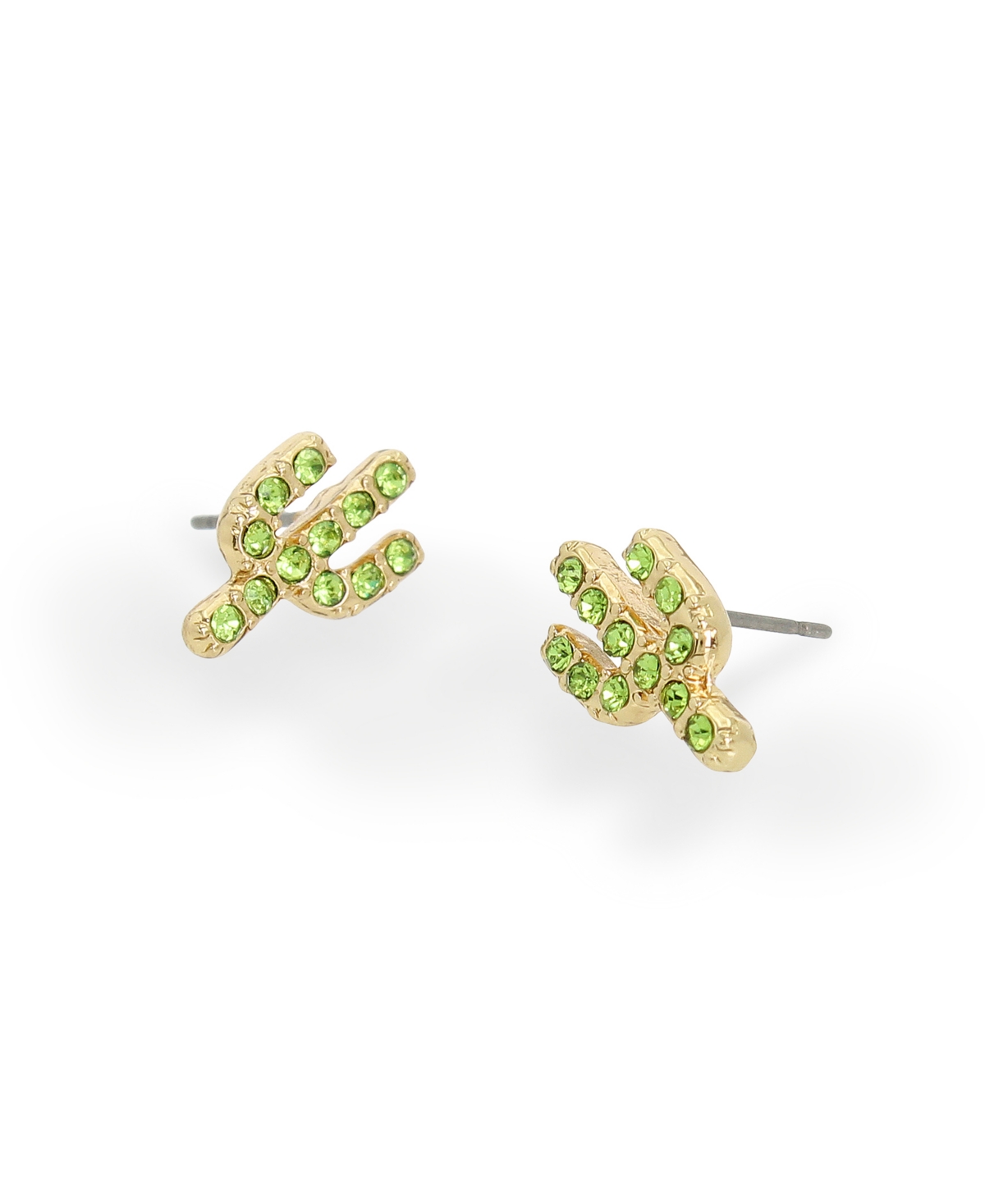 Shop Betsey Johnson Faux Stone Cactus Stud Earrings In Green