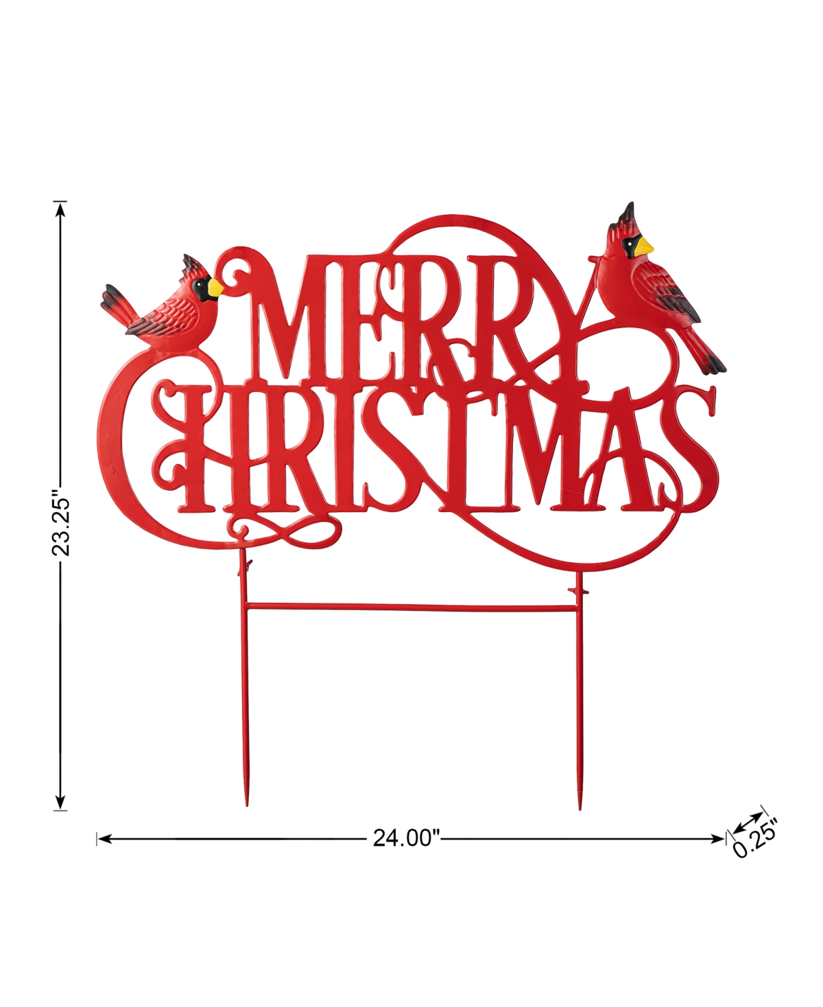 Glitzhome 24''L Metal Christmas 