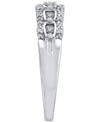 Diamond Scalloped Edge Band (1/2 ct. t.w.) in 14k White Gold