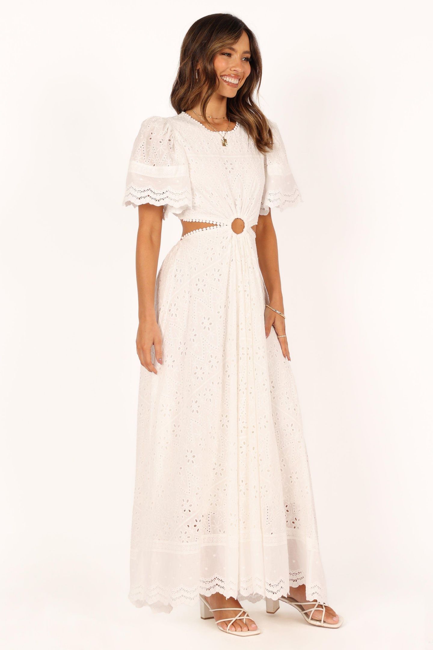 Женское платье Petal and Pup Merletto Cut Out Maxi, цвет: Белый — фото 4
