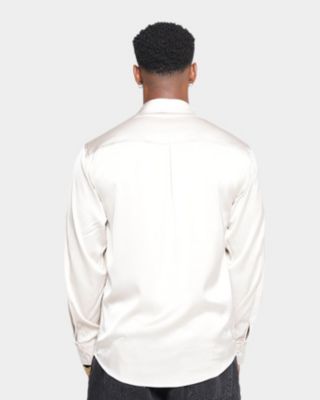 Mens Kai Satin Button Up Shirt