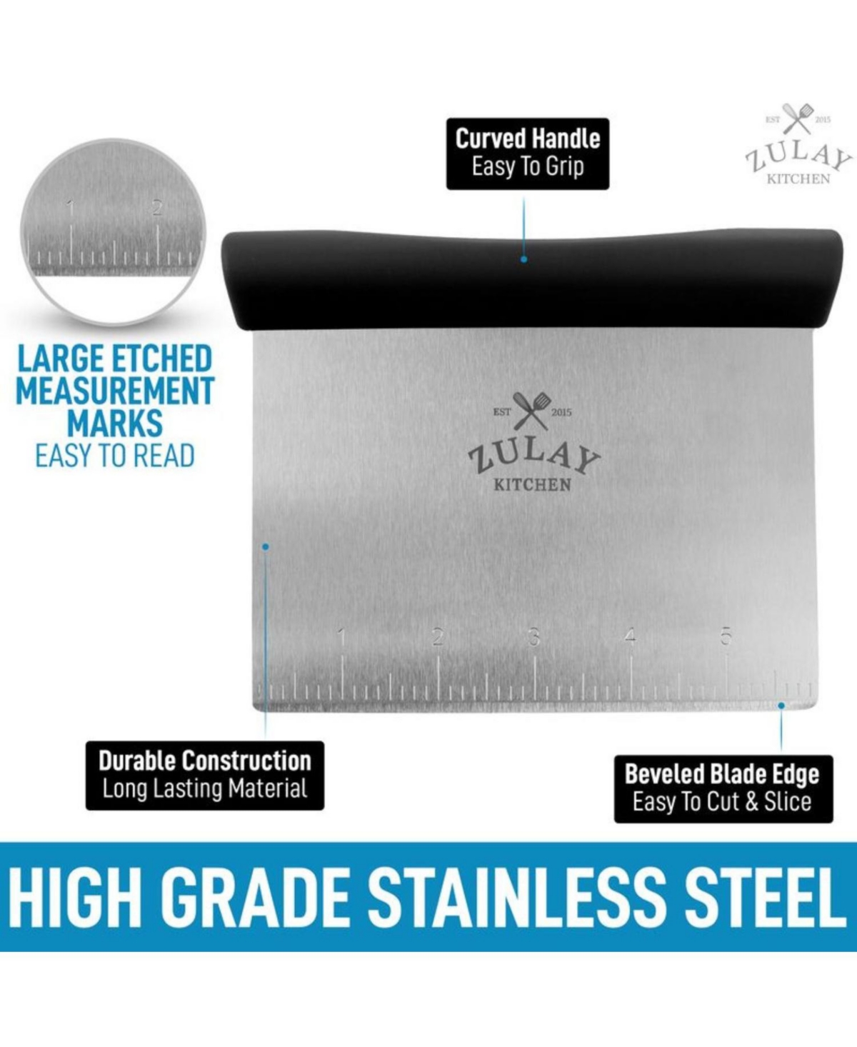 Multi-purpose Bench Scraper and Chopper