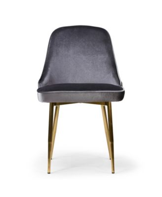34" Alpha Velvet Fabric, Steel Dining Chair, Set of 2