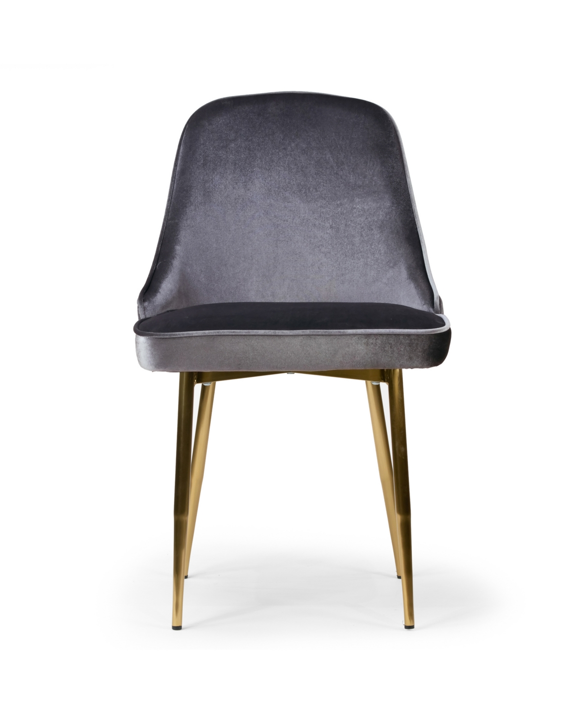 Glamour Home 34" Alpha Velvet Fabric, Steel Dining Chair, Set Of 2 In Brown