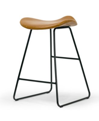 24" Aoi Polyester, Metal Counter Height Stool, Set of 2