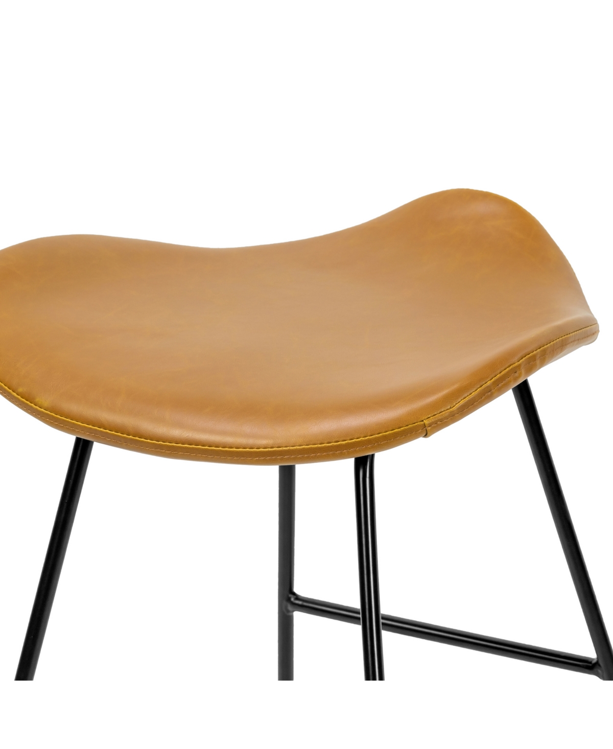 Glamour Home 24" Aoi Polyester, Metal Counter Height Stool, Set Of 2 In Brown