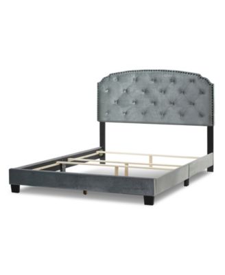51.75" Arin Fabric, Rubberwood Queen Bed