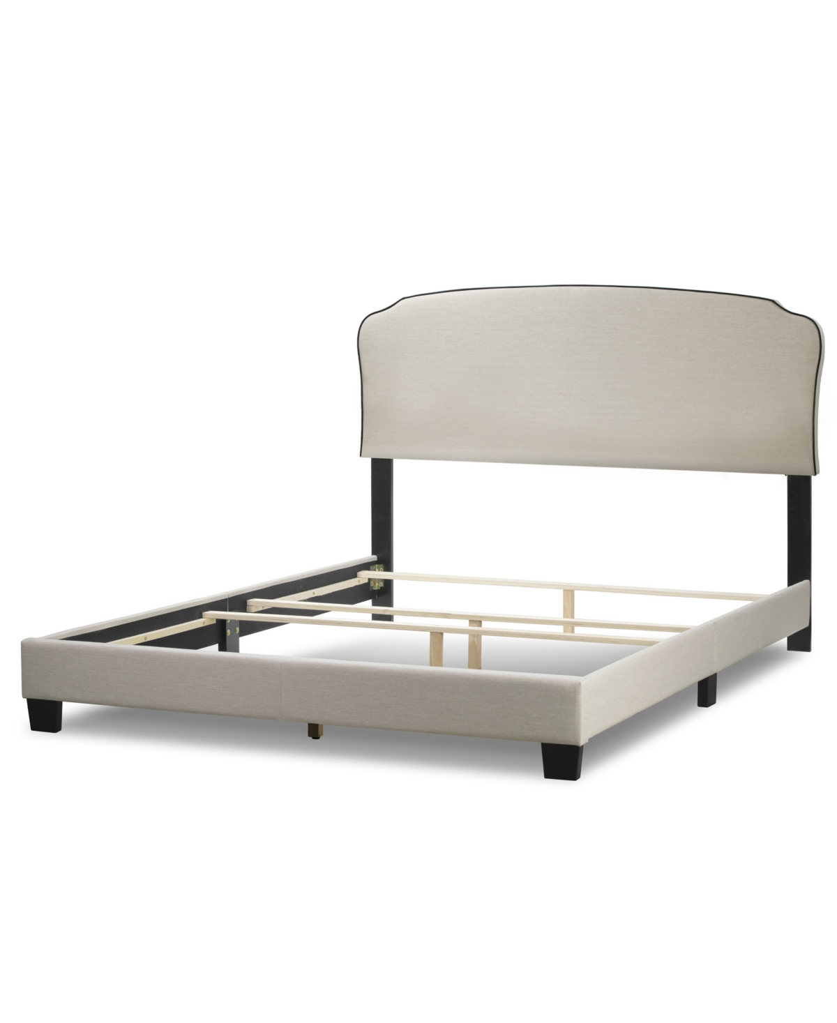 Shop Glamour Home 48.75" Aric Fabric, Rubberwood Queen Bed In Beige