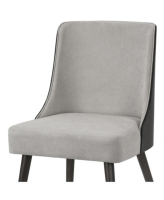 33.86" Asma Rubberwood, Fabric Dining Chair, Set of 2
