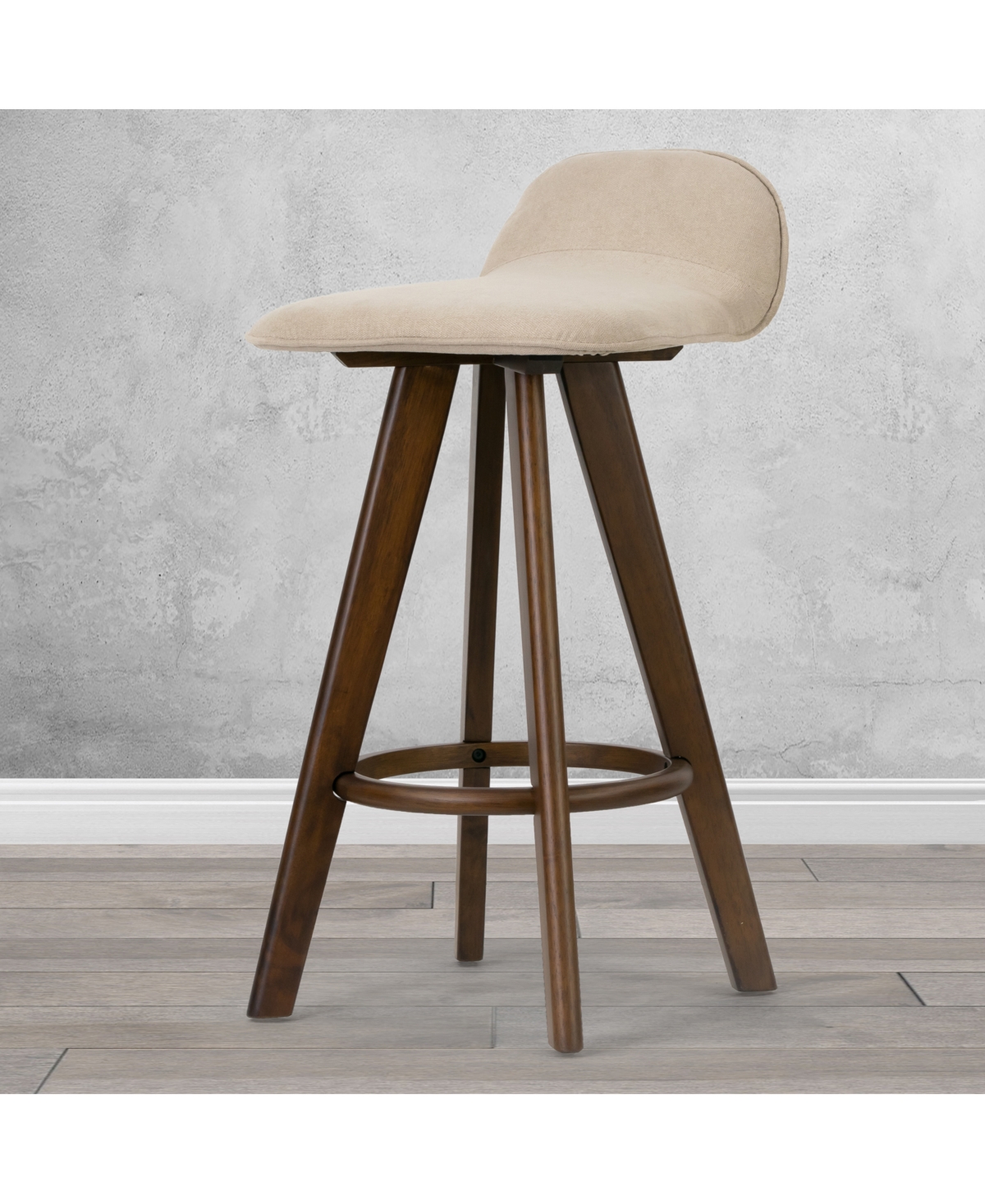 Glamour Home 25.98" Asta Rubberwood, Fabric Counter Height Stool, Set Of 2 In Multi