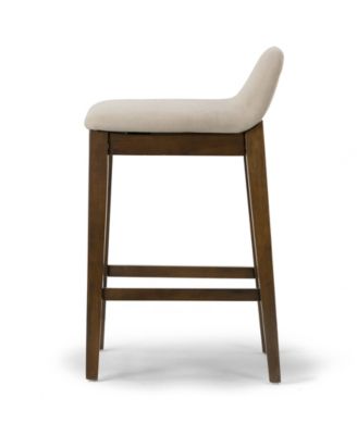 25" Atia Rubberwood, Fabric Counter Height Stool, Set of 2