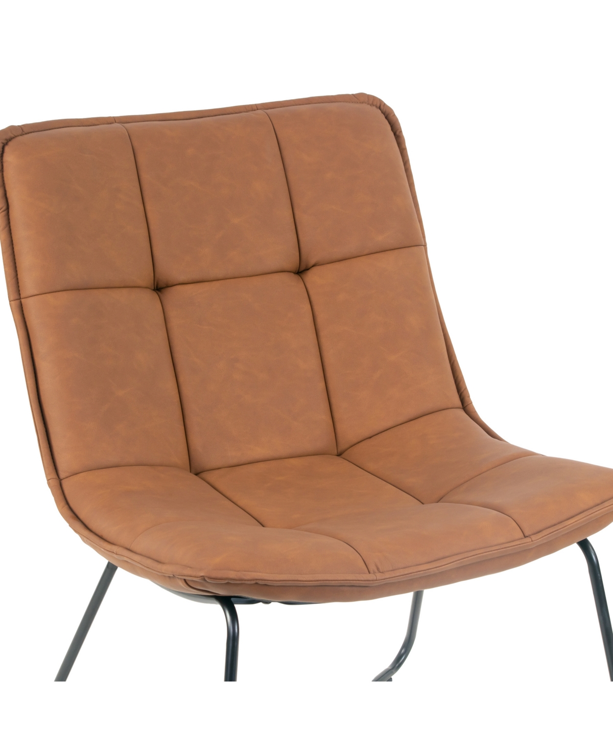 Shop Glamour Home Aurele 26.5" Polyester Metal Armless Accent Chair In Brown