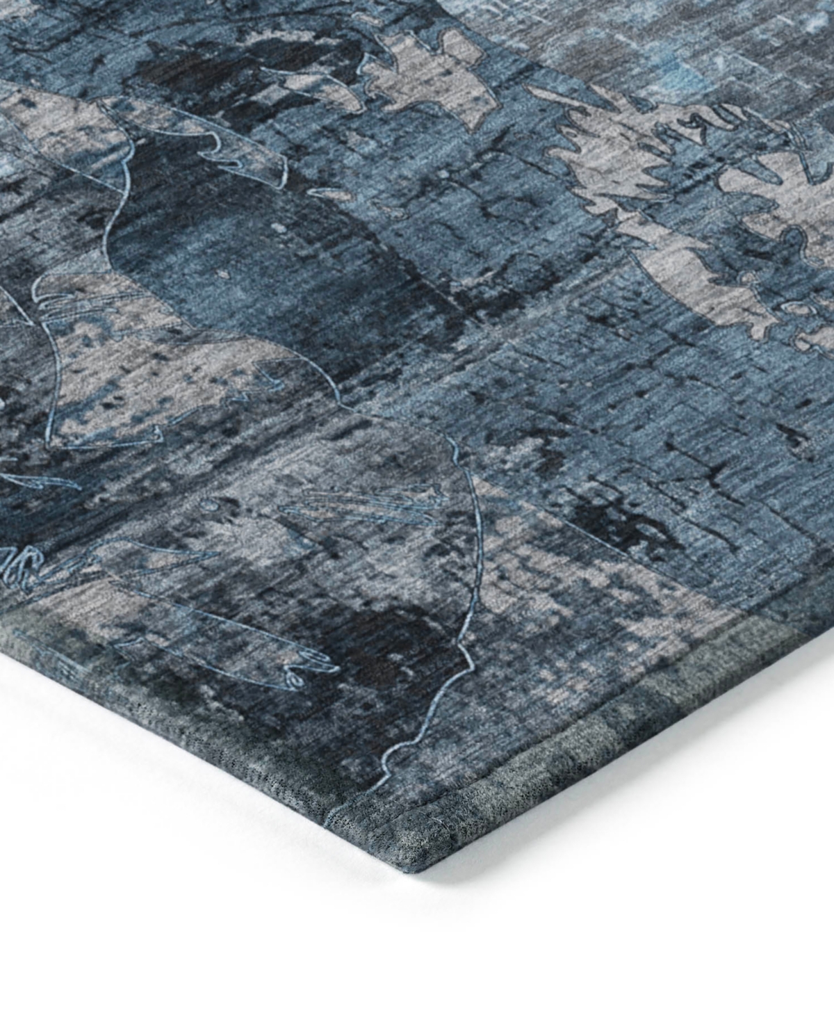 Addison Chantille Machine Washable Acn555 8'x8' Round Area Rug In Denim