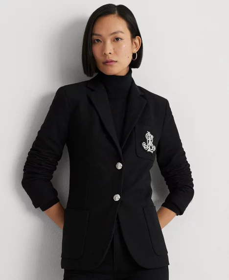 Petite Bullion Jacquard Blazer - Polo Black