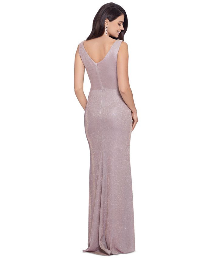 Betsy & Adam Women's Glitter Bell Sleeves Dress Pink Size 6