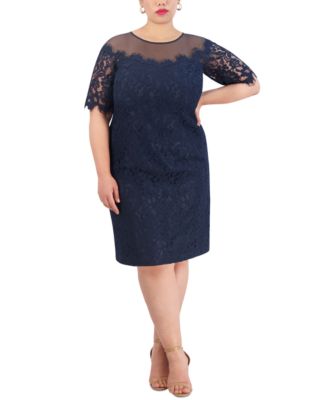 Eliza j lace yoke sheath dress best sale