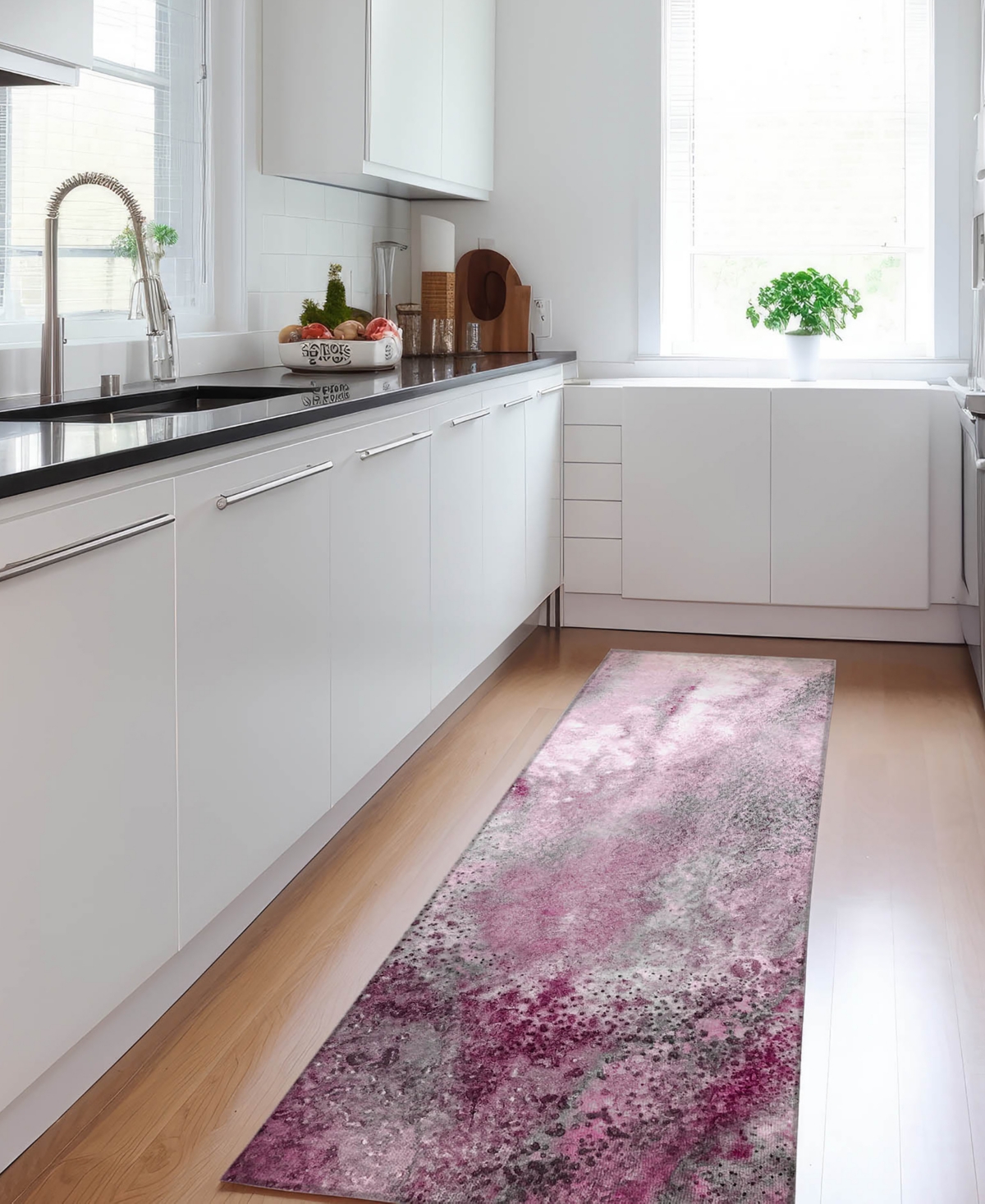 Addison Chantille Machine Washable Acn505 2'3x7'6 Runner Area Rug In Pink
