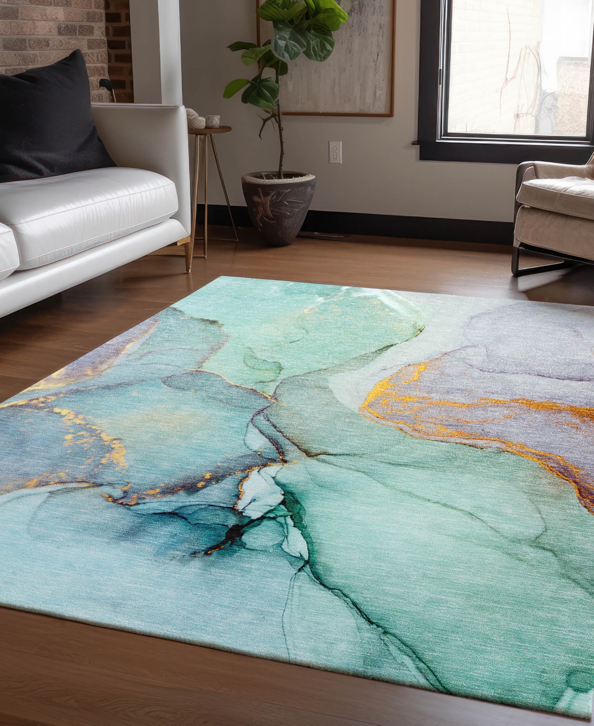 Addison Chantille Machine Washable Acn506 8'x10' Area Rug In Ocean
