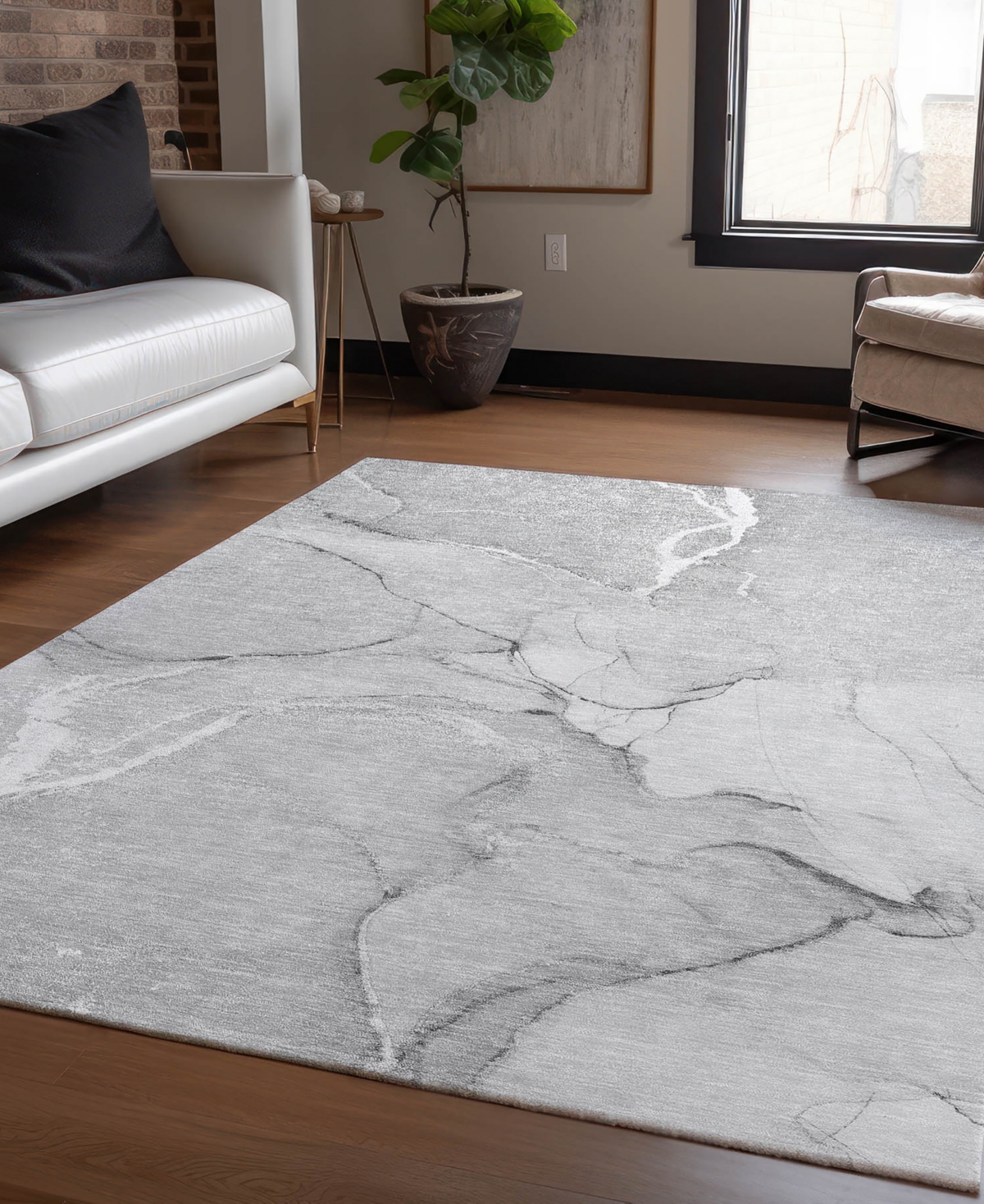 Addison Chantille Machine Washable Acn510 8'x10' Area Rug In Gray