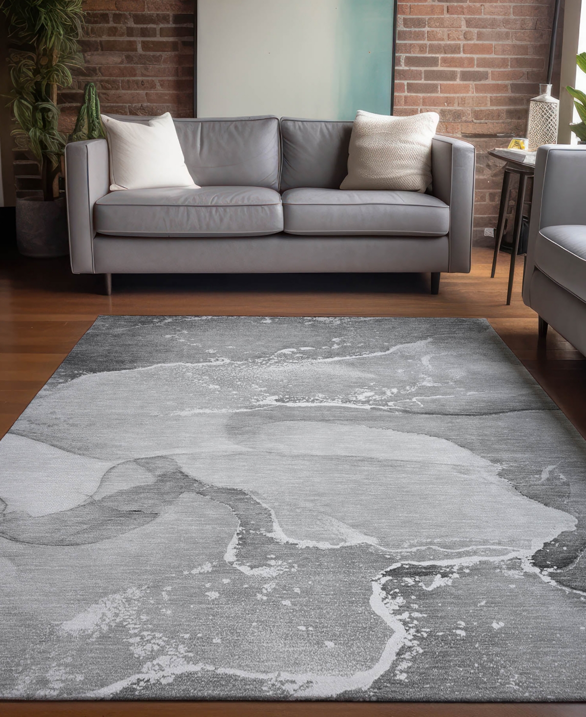 Addison Chantille Machine Washable Acn517 8'x10' Area Rug In Gray