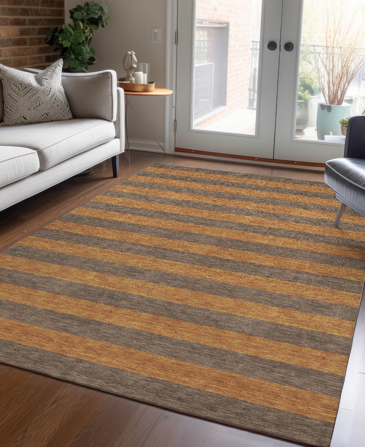 Addison Chantille Machine Washable Acn530 8'x10' Area Rug In Mocha