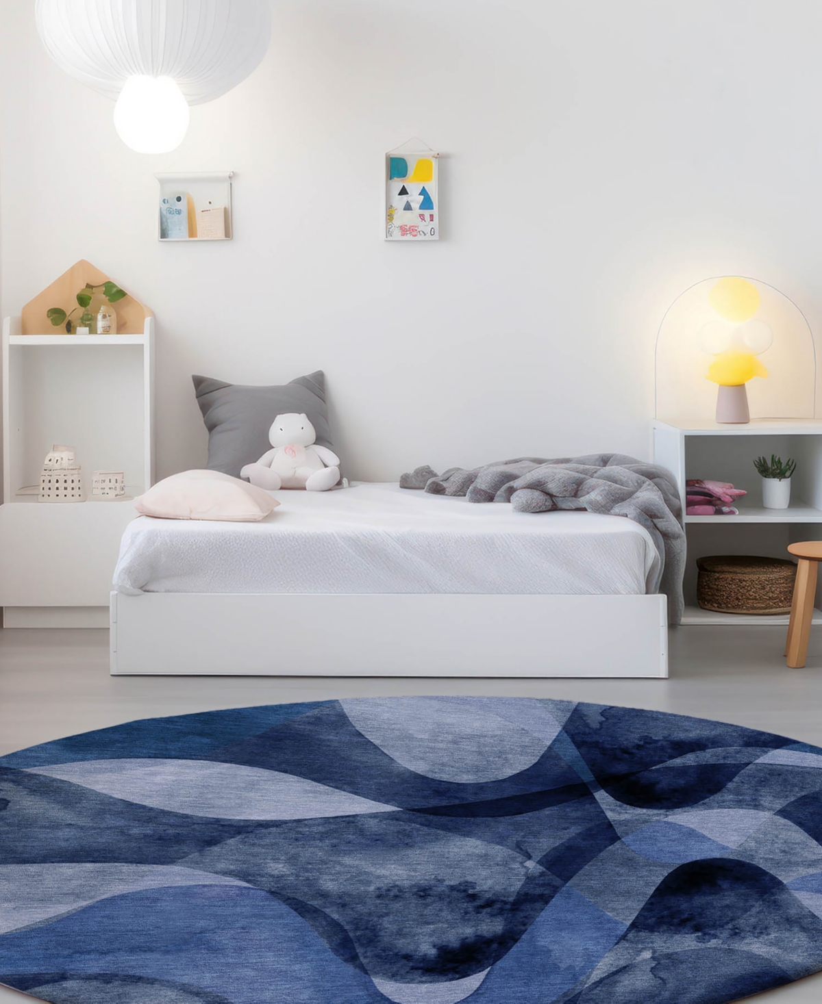 Addison Chantille Machine Washable Acn536 8'x8' Round Area Rug In Navy