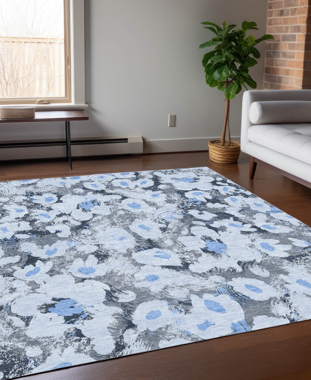 Shop Addison Chantille Machine Washable Acn538 3'x5' Area Rug In Denim