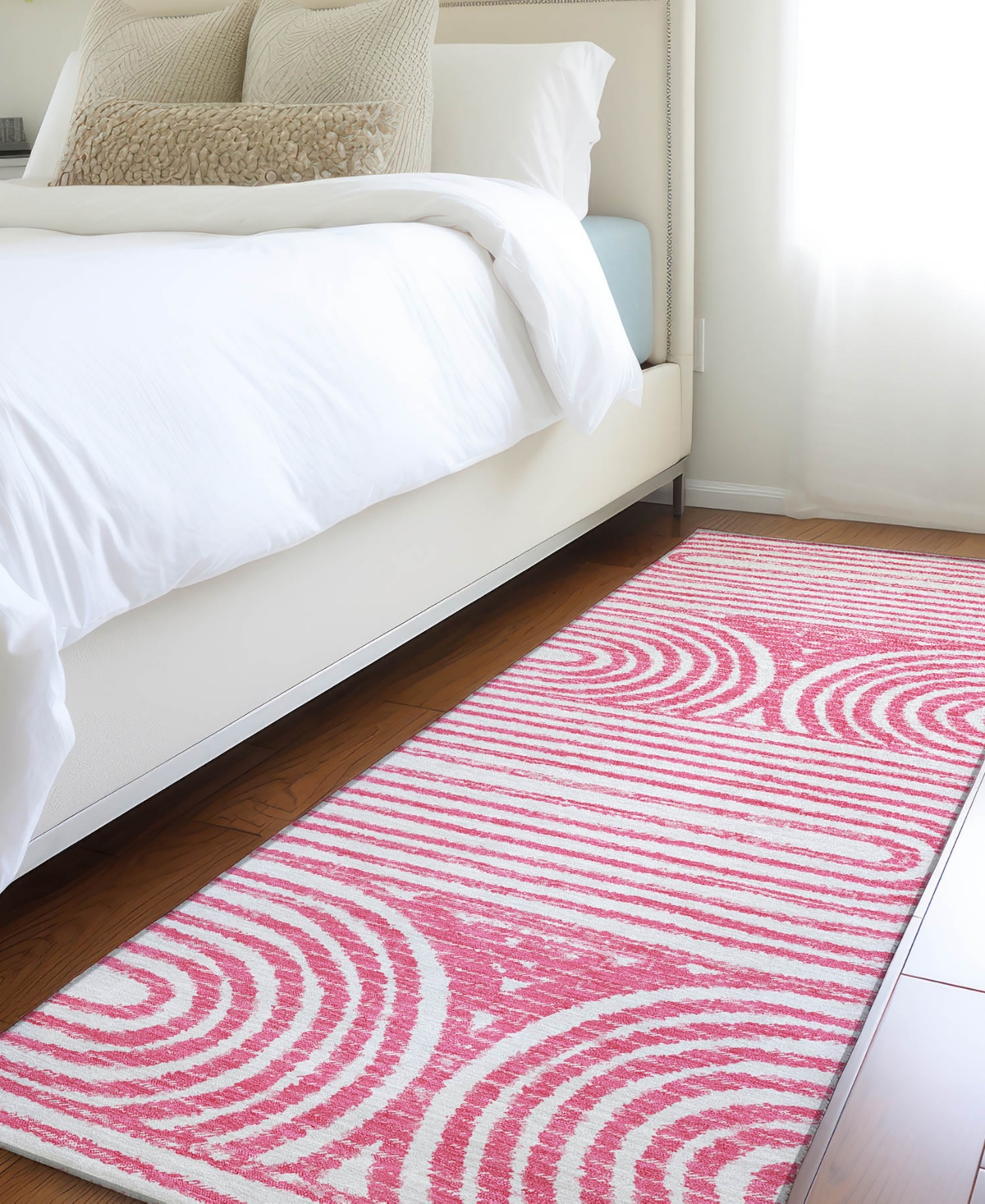 Addison Chantille Machine Washable Acn540 2'3x7'6 Runner Area Rug In Rose