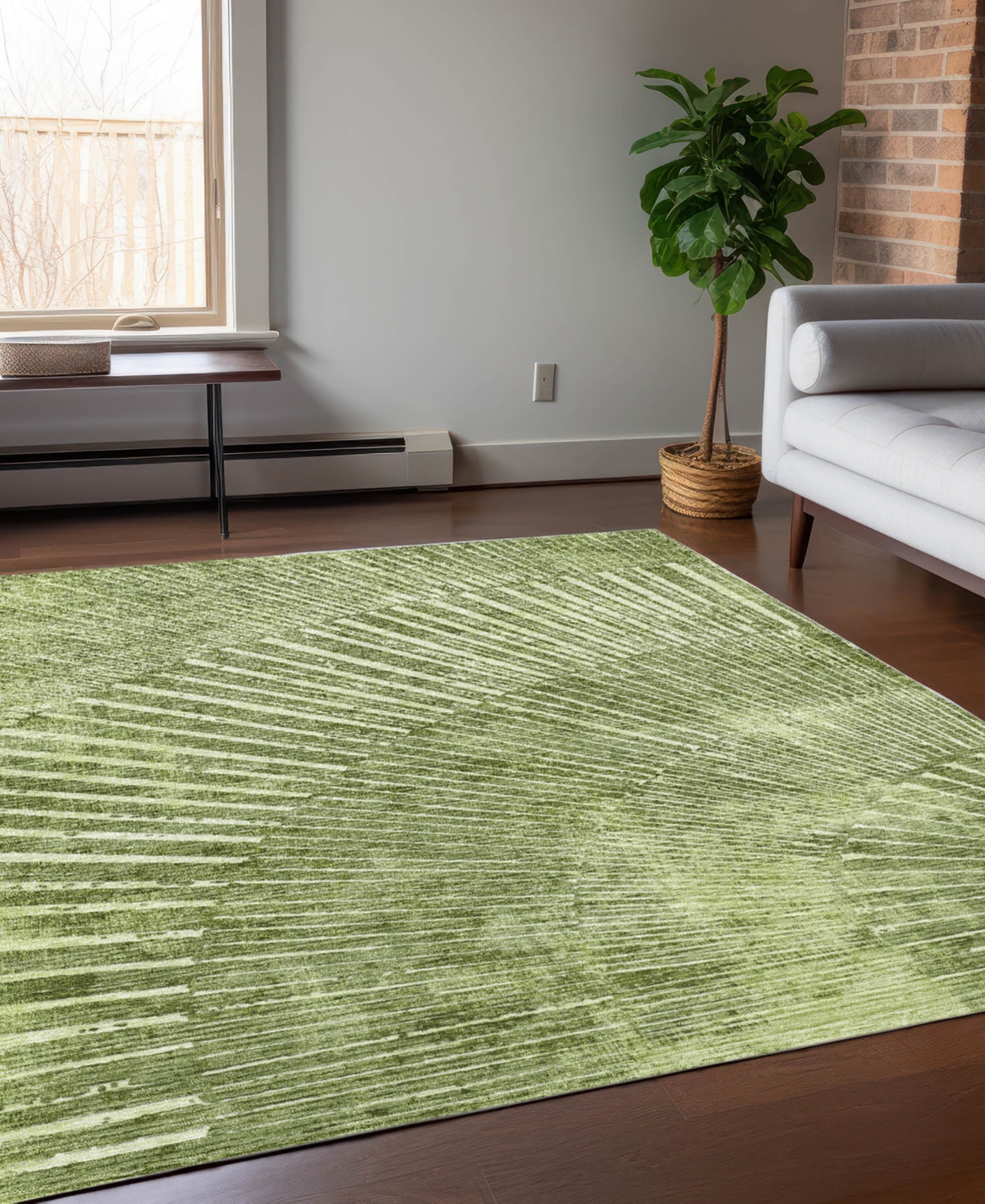 Addison Chantille Machine Washable Acn542 8'x10' Area Rug In Sage