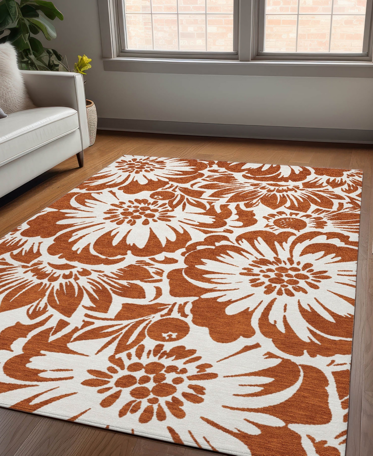 Addison Chantille Machine Washable Acn551 2'6x3'10 Area Rug In Paprika